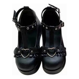 L Zapatos Lolita Bowknot Dark Goth Punk Plataforma Loli