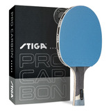 Raqueta De Ping Pong Stiga Pro Blue Procarbon Negra/azul Fl (cóncavo)