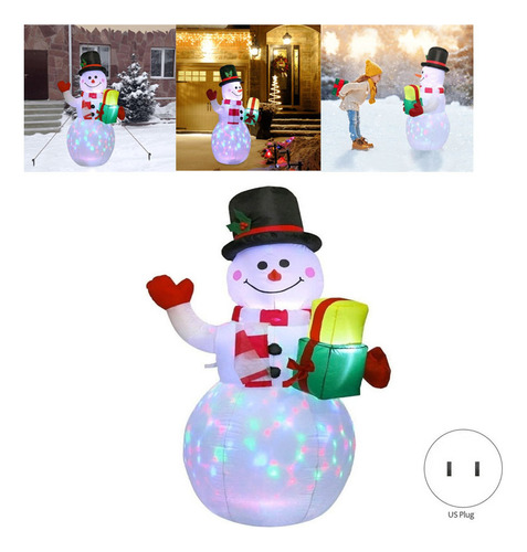 1×mono De Nieve Inflable Navideños Con Niños Luz Led Muñecos