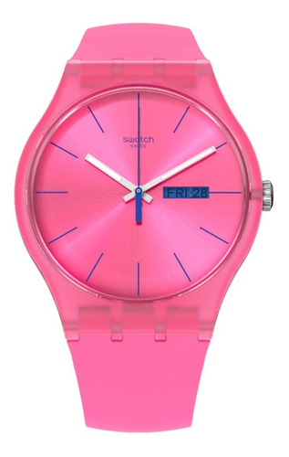 Reloj Swatch Mujer Pink Rebel Rosa Silicona Suop700