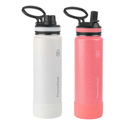 Thermo De Acero Inoxid 24oz Paq 2 Pz Thermoflask Blanco-rosa Color Blanco - Rosa | Envío gratis
