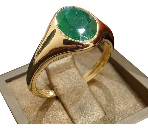 Anel Oval Com Pedra Ouro 18k