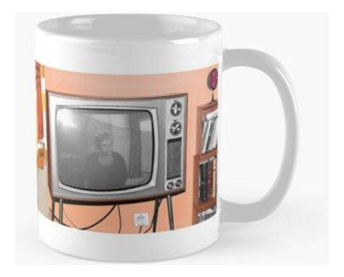 Taza Televisión Antigua De 1970 Calidad Premium