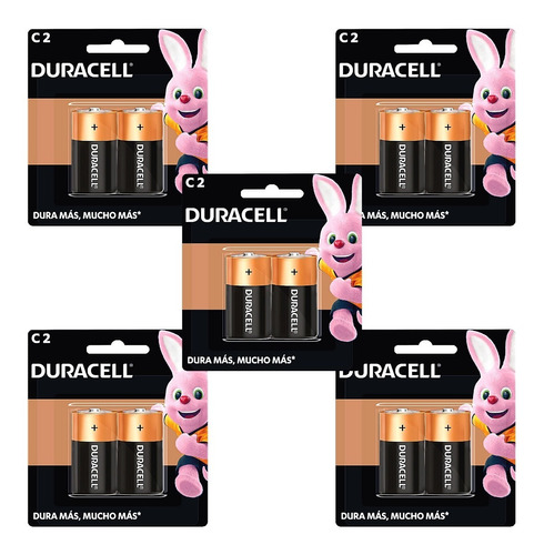 C Tamaño C Duracell Alcalina 1.5v No Recargable 10 Piezas