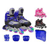 Rollers Patines Para Niños Extensible Ruedas Rgb  Proteccion