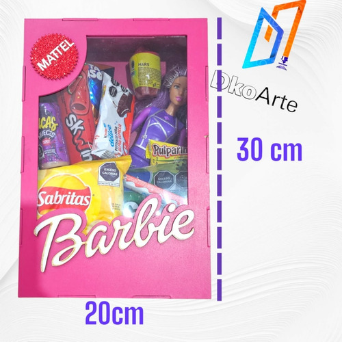 Caja Regalo Barbie Cajita Sorpresa Decorada Mdf Madera 12pzs