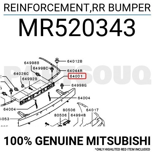 Refuerzo Parachoque Tras Mitsubishi Lancer Touring Original Foto 6