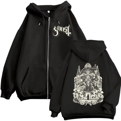 Sudadera Con Capucha Y Cremallera Rock Ghost Band, Gótica, V