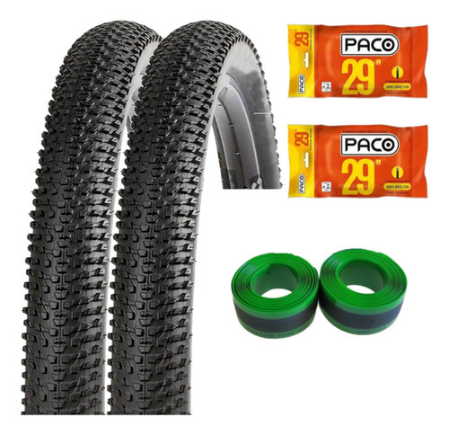 Par Pneu Kenda Aro 29 Mtb +2câmara 29+ Par Fita Antifuro Cor Preto