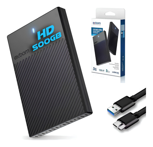 Hd Externo 500 Gb P/ Notebook E Computador Case 2.0