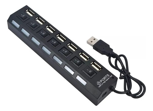 Hub Usb 7 Portas 2.0 Multi Entradas Chave Seletora