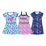 Kit 3 Vestidos Juvenil Feminino Roupa Menina Atacado