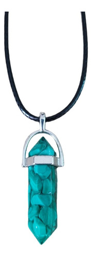 Collar Gema Cristal De Cuarzo Protector Energético Péndulo