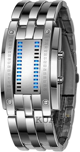 Reloj Binario Led Acero Quirurgico Tipo Pulsera Turbo