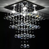 Lustre De Cristal P/ Sala De Jantar/estar Base Inox 38x38cm