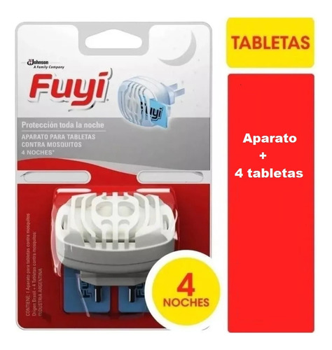 Fuyi Aparato Para Tabletas Sin Cable + 4 Tabletas Mosquitos