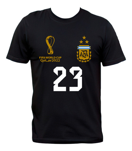 Remera Negra Argentina Camiseta Jugadores Campeones 2022