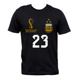 Remera Negra Argentina Camiseta Jugadores Campeones 2022