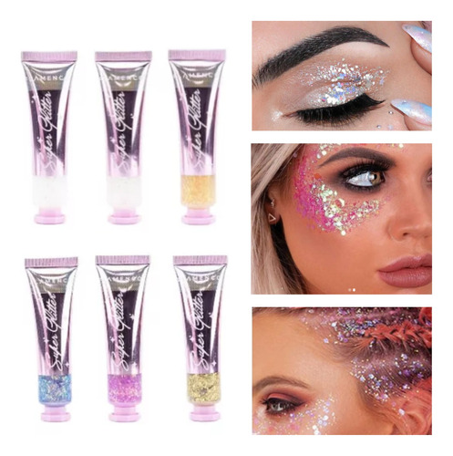 Super Glitter En Gel Para Cuerpo, Cabello Y Rostro Flamenco