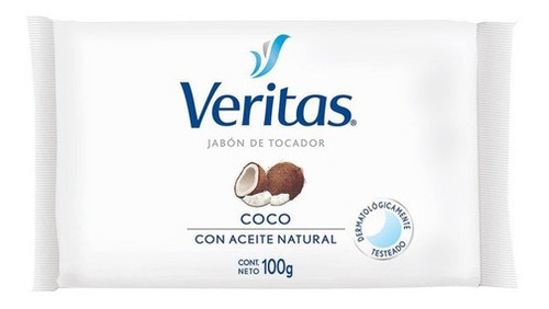 Veritas Jabón De Tocador Barra Coco Con Aceite Natural 100g