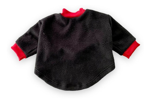 Suéter Sudadera Para Perro Negro Con Rojo Suave En Polar