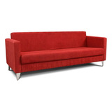 Sofa Cama 2.12 - Tela Anti Manchas Color Rojo