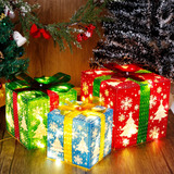 Guoou Juego De 3 Cajas De Regalo Iluminadas Para Decoración