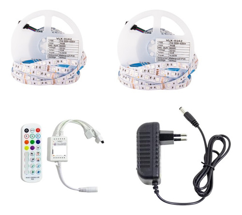 Fita Led 5050 Rgb 300leds 10m Ip20 12v + Controladora Wifi 