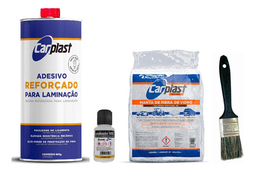 Kit Reparo Resina Adesivo Laminacao + Fibra De Vidro +pincel