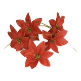 Galho Bico De Papagaio Flor Natal /poinsettia /folhas/ Fios 