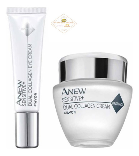 Kit Crema Sensitive+ Anew + Contorno De Ojos Colageno - Avon