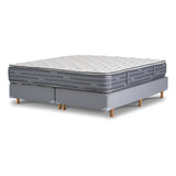 Sommier La Cardeuse Bonelltop King De 190cmx180cm  Gris Con Base Dividida