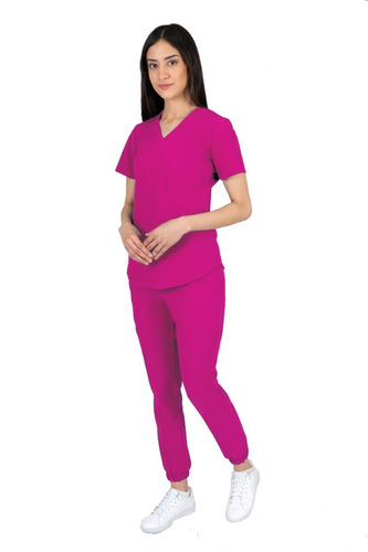 Pijama Uniforme Quirurgico Dama Jogger Antifluidos Fucsia