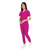 Pijama Uniforme Quirurgico Dama Jogger Antifluidos Fucsia