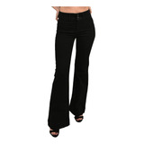 Pantalón Britos Jeans Mujer Acampanado Negro 024041