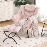 Silla Lazy Con Otomana, Silla Moderna Con Reposapiés Plegabl