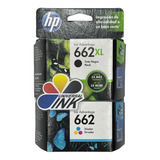 Cartuchos Hp Kit 2 662xl Negro + 662 Color Estandar Original