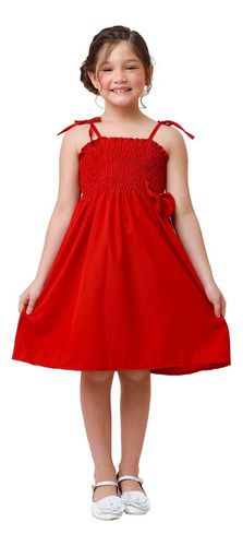 Vestido Infantil Menina Vermelho De Alcinha Modelo Ciganinha