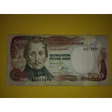 Billete De 500 Pesos Colombiano 2 De Marzo De 1992 -unicolor