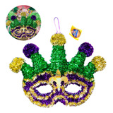  Enfeite De Carnaval Mascara Grande Colorida Fantasia 35cm