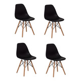 Kit 4 Cadeiras Charles Eames Wood Design Eiffel Várias Cores