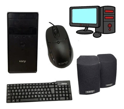 Kit Gabinete Cyclo P/pc + Mouse+teclado+parlante Kanji Cuota