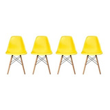 Pack De 4 Sillas Modernas Tipo Eames Dsw Color Amarillo