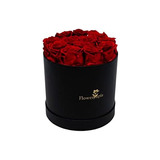 Rosas Rojas Preservadas Una Caja Redonda Negra, Juego D...