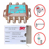 Chave Comutadora 3x4 Sky Amplificada Receptor Sinal 10 Peças