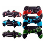 Capinha De Silicone Proteção P Controle De Ps4 Case Capa Cor Azul E Preto