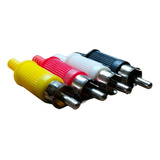 Kit 40 Plugs Rca Plástico Amarelo Vermelho Branco E Preto
