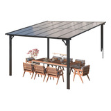 Pergola De Techo Rigido 12x10ft Color Negro Marca Aecojoy 