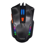 Mouse Gamer Pc Usb 6 Botones 2400dpi Luces Juegos Noga St336 Color Negro