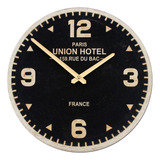 Betyhom Reloj De Pared Rústico De Madera Redondo Negro De 11